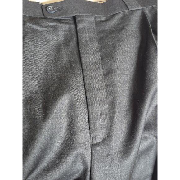 Andre Lanzino Men’s Dress Pants 36L Black 100% Wool Pleated Cuffed Hem Old Money - Picture 7 of 7